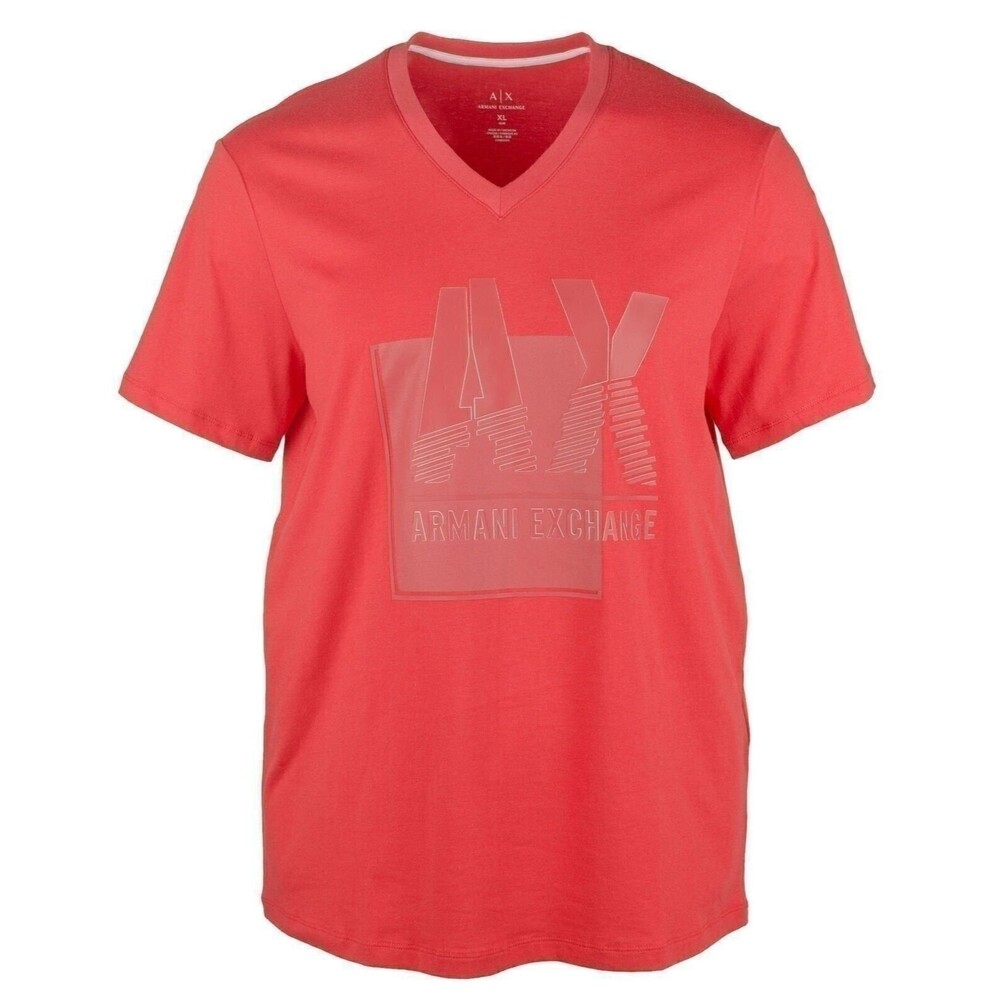 A/X Armani Exchange Men's Graphic Logo Slim Fit V Neck T Shirt